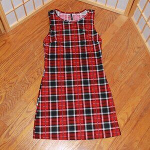 B Jewel Plaid Print Mini Dress